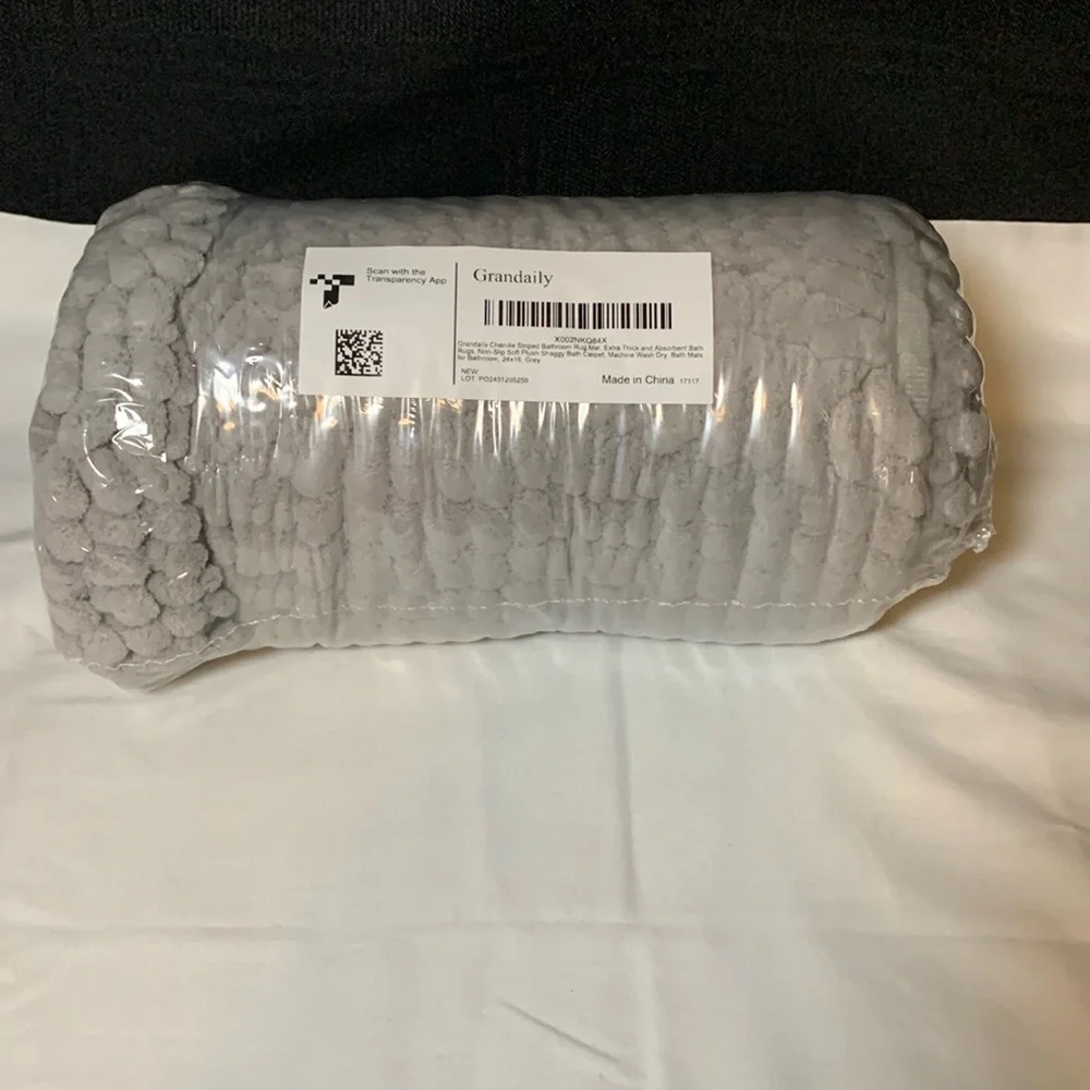 Gray Chenille Bath Mat rug